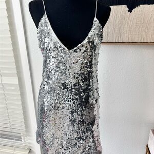 Silver Sequin Dress